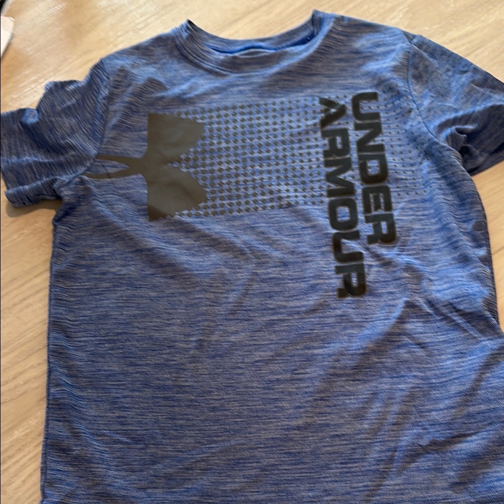 Under Armour Heathered Blue Tee with Logo